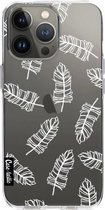 Casetastic Apple iPhone 13 Pro Hoesje - Softcover Hoesje met Design - Feathers Outline Print