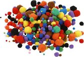 Pompom mix 5-40 mm 150 stuks