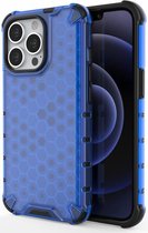 Apple iPhone 13 Pro Hybride Honinggraat Hoesje Blauw