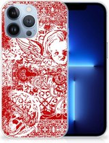 TPU Bumper Silicone Étui Housse pour Apple iPhone 13 Pro Coque Angel Skull Red
