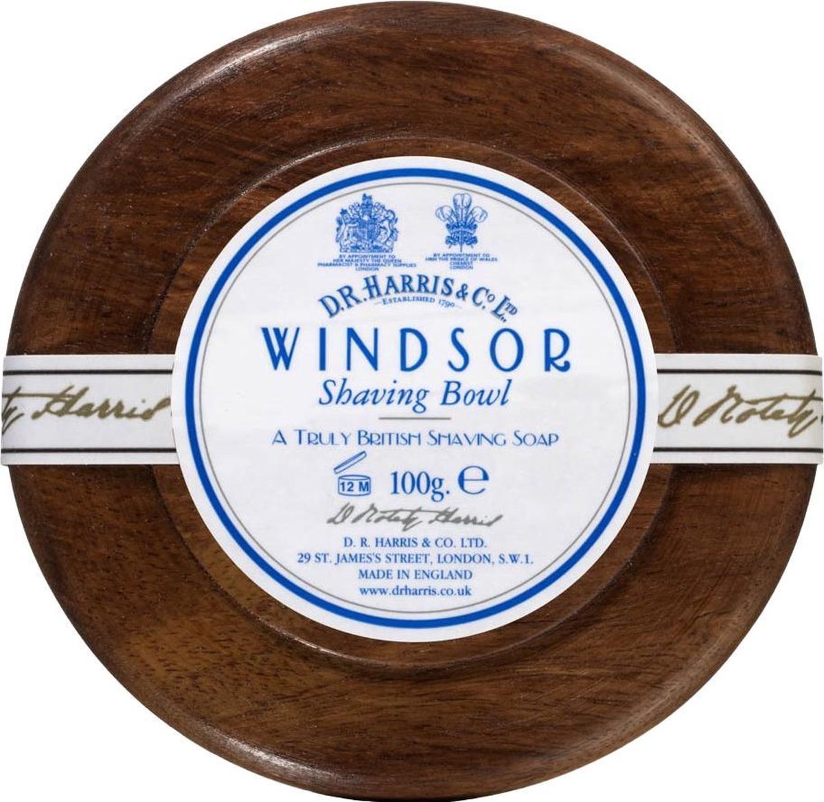 D.R.Harris scheerzeep in houten kom - Windsor - 100gram