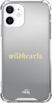 Wildhearts Yellow - Mirror Case iPhone - Spiegelhoesje geschikt voor iPhone 12 hoesje - Hoesje met spiegel shockproof bumper beschermhoesje