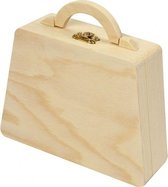 houten tas met sluiting 17,5 x 13,5 cm