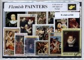 Vlaamse schilders – Luxe postzegel pakket (A6 formaat) : collectie van 100 verschillende postzegels van Vlaamse schilders – kan als ansichtkaart in een A6 envelop - authentiek cade