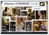 Johannes Vermeer – Luxe postzegel pakket (A6 formaat) : collectie van 25 verschillende postzegels van Johannes Vermeer – kan als ansichtkaart in een A6 envelop - authentiek cadeau