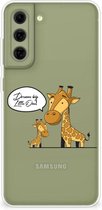 Trendy Telefoonhoesjes Geschikt voor Samsung Galaxy S21FE Smartphone Hoesje Doorzichtig Giraffe