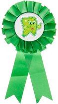 badge tandarts junior 15 x 8 cm textiel groen