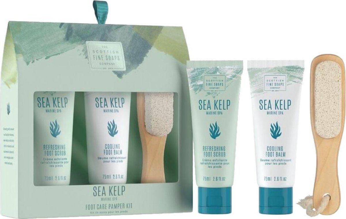 Scottish Fine Soaps Sea Kelp voet verzorgingsset, voetscrub, voetcréme en puimsteen