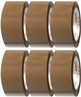 VerpakkingStape- Zinaps Pakketband, bruine verpakkingstape, rustig afrollen, 6 rollen, 60 m x 48 mm, bruin (WK 02129)
