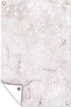 Tuinposter - Tuindoek - Tuinposters buiten - Marmer - Glitter - Roze - 80x120 cm - Tuin