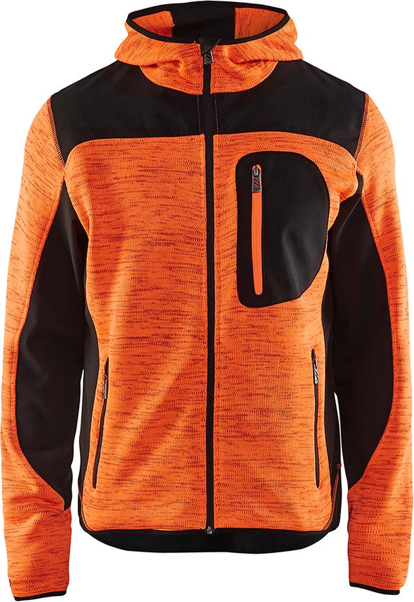 Blåkläder 4930-2117 Gebreid vest met softshell Oranje/Zwart maat M