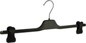 De Kledinghanger Gigant - 10 x Rok / broekhanger kunststof zwart met anti-slip knijpers, 45 cm
