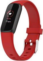 Siliconen Smartwatch bandje - Geschikt voor Fitbit Luxe siliconen bandje - rood - Strap-it Horlogeband / Polsband / Armband - Maat: Maat L