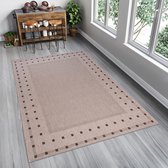 Tapiso Floorlux Vloerkleed Woonkamer Slaapkamer Beige Dots Interieur Uitstraling Design Modern Duurzaam Hoogwaardig Tapijt Maat - 120x170