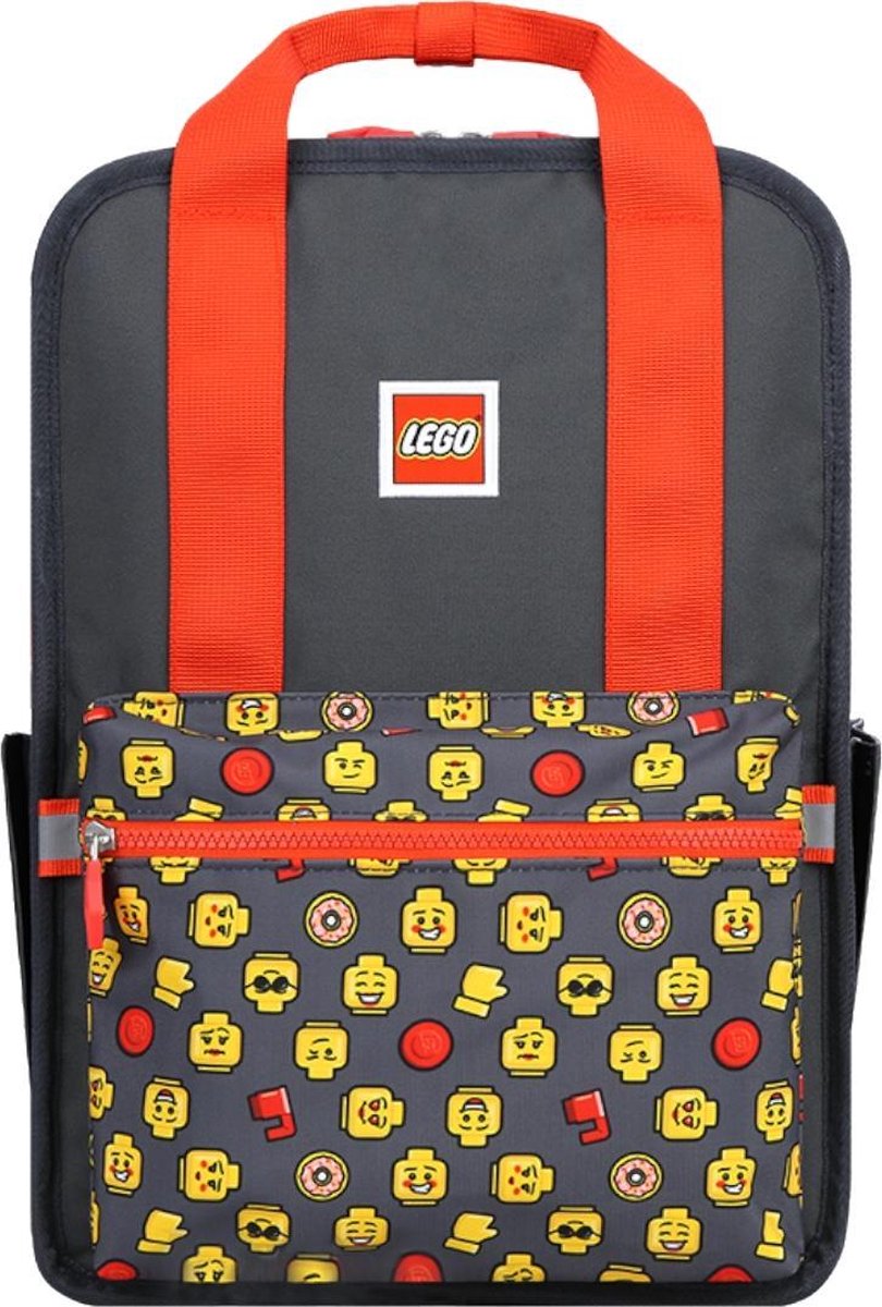 LEGO Tribini Fun Backpack Large 20128-1932, voor een jongen, Grijs, Rugzak, maat: One size