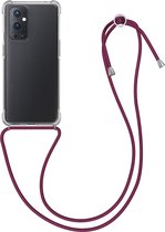 kwmobile telefoonhoesje compatibel met OnePlus 9 Pro - Hoesje met koord - Back cover in transparant / donkerrood
