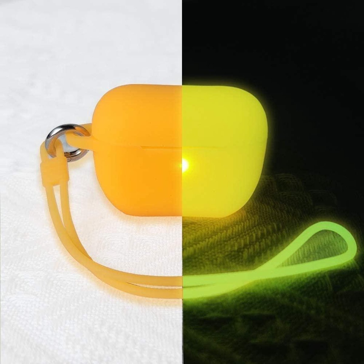 Shieldcase Case geschikt voor Airpods Pro / 2 Pro case glow in the dark - oranje-geel