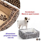 Hondenbed – Mand en Apart Kussen met Leuke Luipaard Print