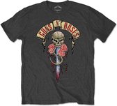 Guns N' Roses Heren Tshirt -S- Dripping Dagger Grijs