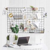 MEMOBORD METAAL - ZINAPS DRAAD WALL RID, ijzeren mesh panel, pin bord, DIY fotomuur decoratie voor fotocollages en ansichtkaarten, 65 x 45 cm, pakket van 2 (WK 02131)