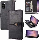 Samsung Galaxy S10 Luxe Book Case Hoesje met Koord - PU Leer - Pasjeshouder - Magnetische Sluiting - Samsung Galaxy S10 - Zwart