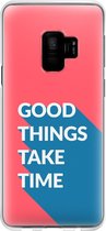 Samsung Galaxy S9 Telefoonhoesje - Transparant Siliconenhoesje - Flexibel - Met Quote - Good Things - Rood