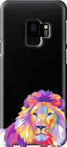 Samsung Galaxy S9 Telefoonhoesje - Premium Hardcase Hoesje - Dun en stevig plastic - Met Dierenprint - Leeuw - Roze