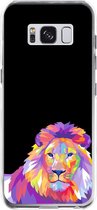Samsung Galaxy S8 Telefoonhoesje - Transparant Siliconenhoesje - Flexibel - Met Dierenprint - Leeuw - Roze
