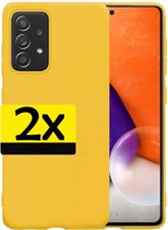 Samsung Galaxy A72 Hoesje Siliconen - Samsung Galaxy A72 Case - Samsung Galaxy A72 Hoes Geel - 2 Stuks