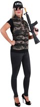 PartyXplosion - Leger & Oorlog Kostuum - Camouflage Vest Swat Team Man - bruin - One size - Carnavalskleding - Verkleedkleding
