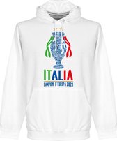 Italië Champions Of Europe 2021 Hoodie - Wit - S