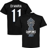 Argentinië Copa America 2021 Winners Di Maria 11 T-Shirt - Zwart - M