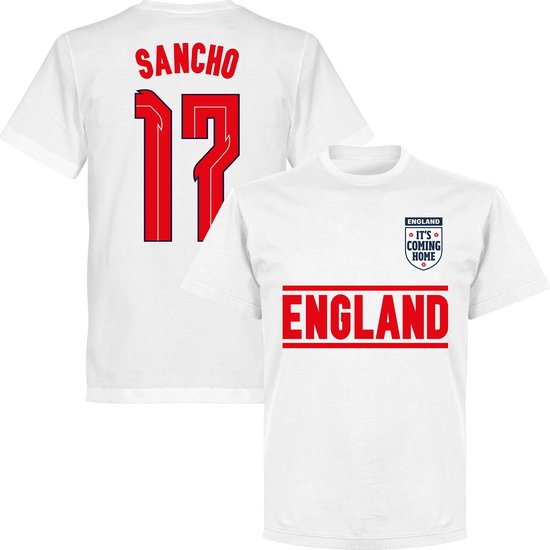 Engeland Sancho 17 Team T-Shirt - Wit - 3XL