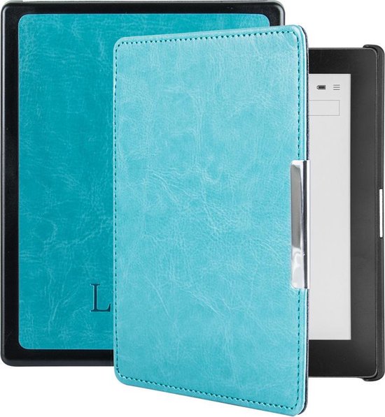 Lunso Geschikt voor Kobo Aura Edition 1 hoes (6 inch) - sleepcover - Lichtblauw