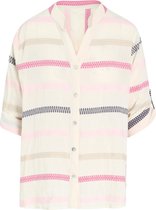 Cassis - Female - Blouse in gestreept linnen  - Roze