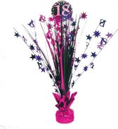 tafeldecoratie 18 jaar 46 cm zwart/roze