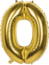 folieballon cijfer 0 latex helium goud 86 cm