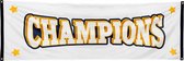 banner Champions 74 x 220 cm polyester wit/geel/blauw