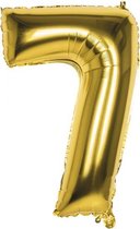 folieballon cijfer 7 latex helium goud 86 cm