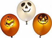 ballonnen Halloween led latex oranje/wit 3 stuks