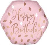 folieballon happy birthday meisjes 58 cm roze