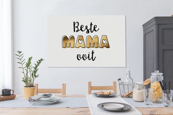 Toile Peinture Proverbes - Maman - Best mommy ever - Citations - 140x90 cm - Décoration murale