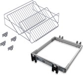 Emuca Metalen schuhregalset en frame met rails, verstelbaar, unit 900 mm, Staal en aluminium, Metallic grijs
