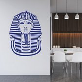 Muursticker Toetanchamon -  Donkerblauw -  43 x 60 cm  -  slaapkamer  woonkamer - Muursticker4Sale