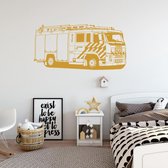 Muursticker Brandweer Auto -  Goud -  120 x 59 cm  -  baby en kinderkamer - Muursticker4Sale