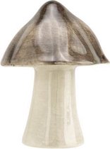 Paddenstoel Beeldje - Herfstdecoratie - Bruin - 11,5cm - Keramiek