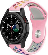 Strap-it Watch 4 & Watch 5 bandje - Samsung Galaxy Watch 4 Classic 42mm sport band - roze/kleurrijk - Geschikt voor Samsung Galaxy Watch 5 Pro – 44mm – 40mm & Galaxy Watch 4 40mm,