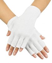 handschoenen vingerloos dames polyester wit one-size