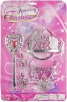 juwelenset meisjes zilver/roze 5-delig