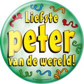 button Liefste Peter heren 10 cm staal groen